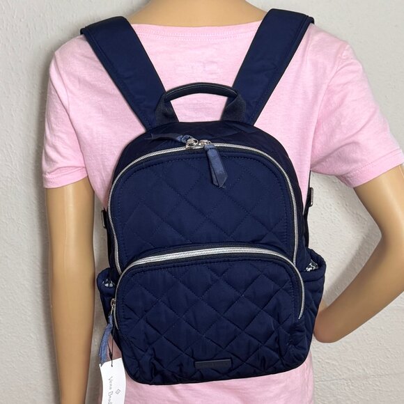 Vera Bradley Small Backpack in Performance Twill Navy Blue NWT - Picture 6 of 12